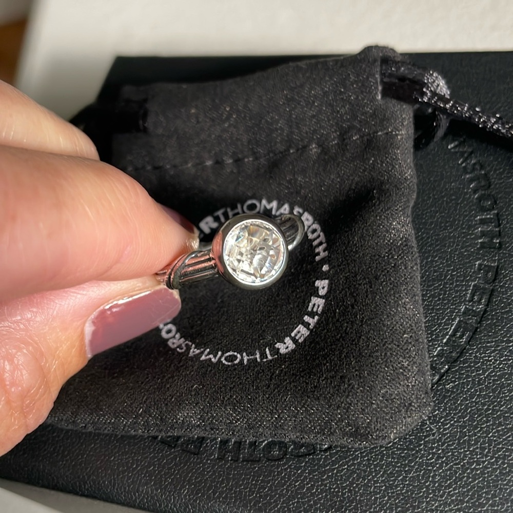 NWT Peter Thomas Roth Sterling Silver Fantasies Rock Crystal Solitaire Ring Sz 7